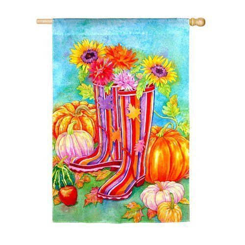 Garden Boots Fall Autumn Decorative Large House Flag