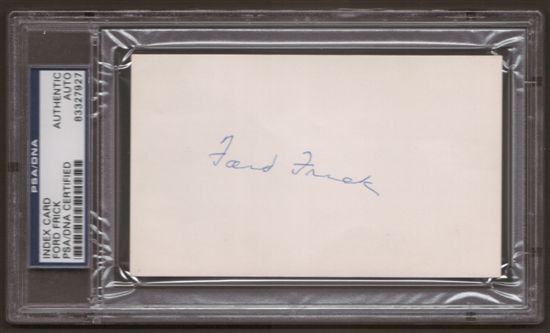 Ford Frick Autograph (Index Card) PSA/DNA Certified *7927