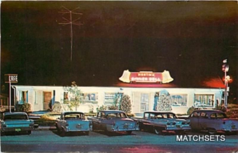 FORSYTH, MISSOURI Martins Dinner Bell Cafe Night Neon Automobiles