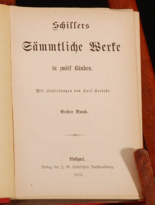 1873 6 Vols SCHILLER Sammtliche Werke German