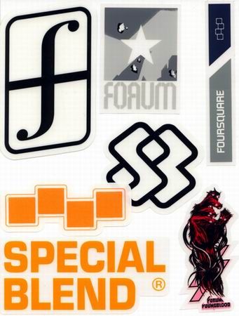 Forum Foursquare Special Blend Snowboard 7 Sticker Set on PopScreen