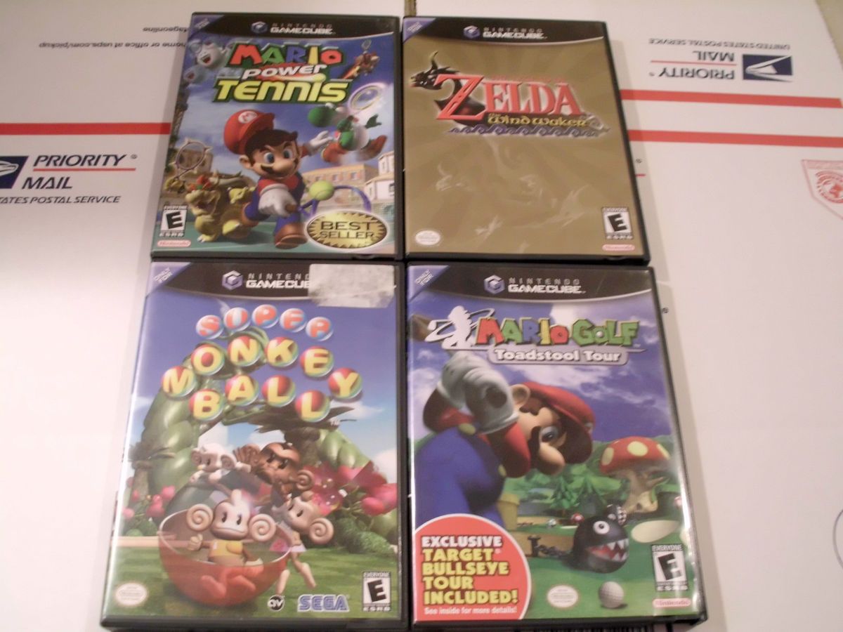 GameCube Game Lot of 4 Games Mario Zelda The Wind Waker Work on Wii