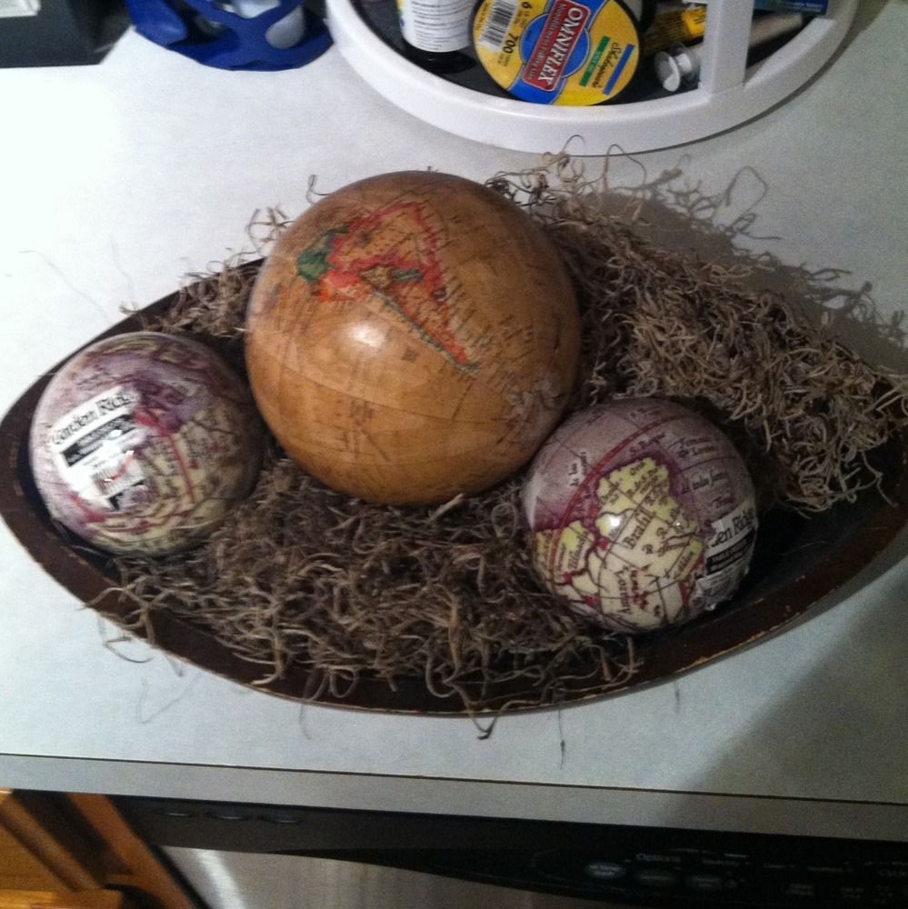  with Ceramic World Map Balls 3 in Total Used from Garden Ridge