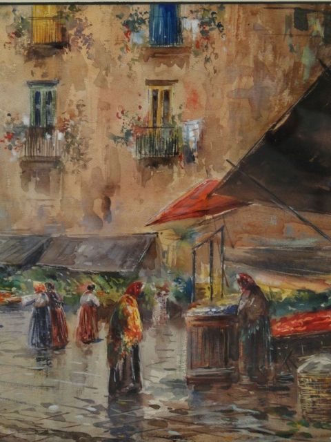 Fulvio Tessitore de Fulvis Italian Artist Impressionist Market w C