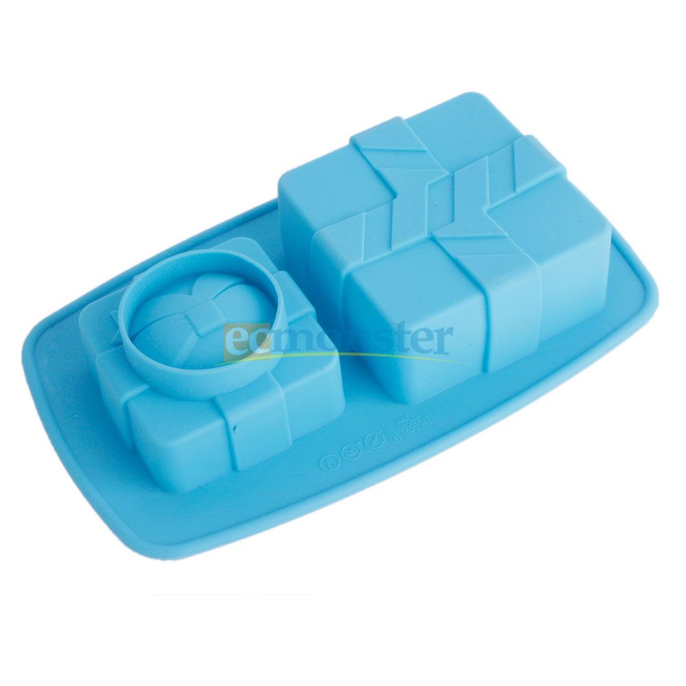  cm Kitchen Bowknot Rectangle Shape Silicone Cake Mold 208