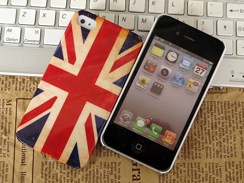 2pcs Classic US and UK Flag Hard Back Case for Apple iPhone 4 4G 4S