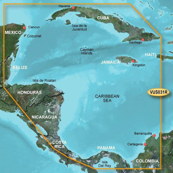 Garmin Bluechart G2 Vision VUS031R Southwest Caribbean