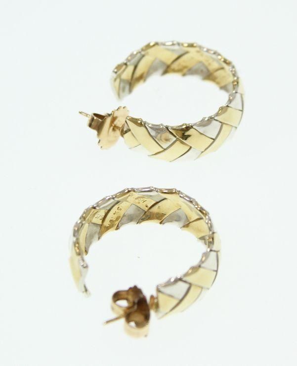 Gabriel Ofiesh Sterling 18K GF Woven Hoop Earrings