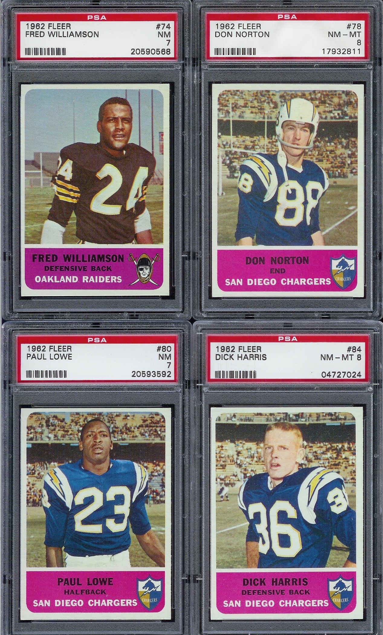 1962 Fleer FB 074 Fred Williamson Raiders PSA 7