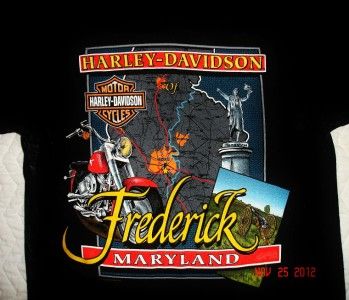  Harley Davidson T Shirt from H D Frederick Maryland Size Medium