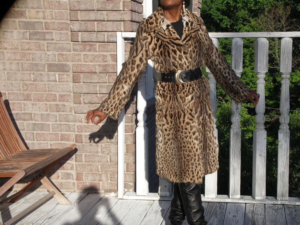  Full Length Spotted Lippi Genet Fur Coat Stroller s O 4 6