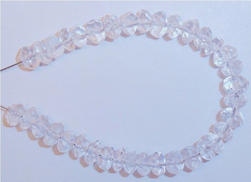 White Crystal Gemstone 4 4 5mm Faceted Rondelle 3 5