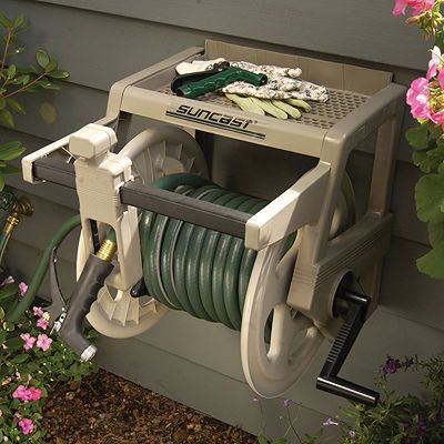 suncast slide trak hosehandler garden hose reel 225