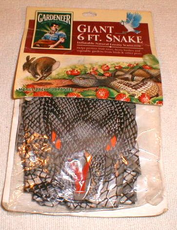 NIP Gardener Giant 6 ft Inflatable Snake Natural Enemy Scarecrow Free