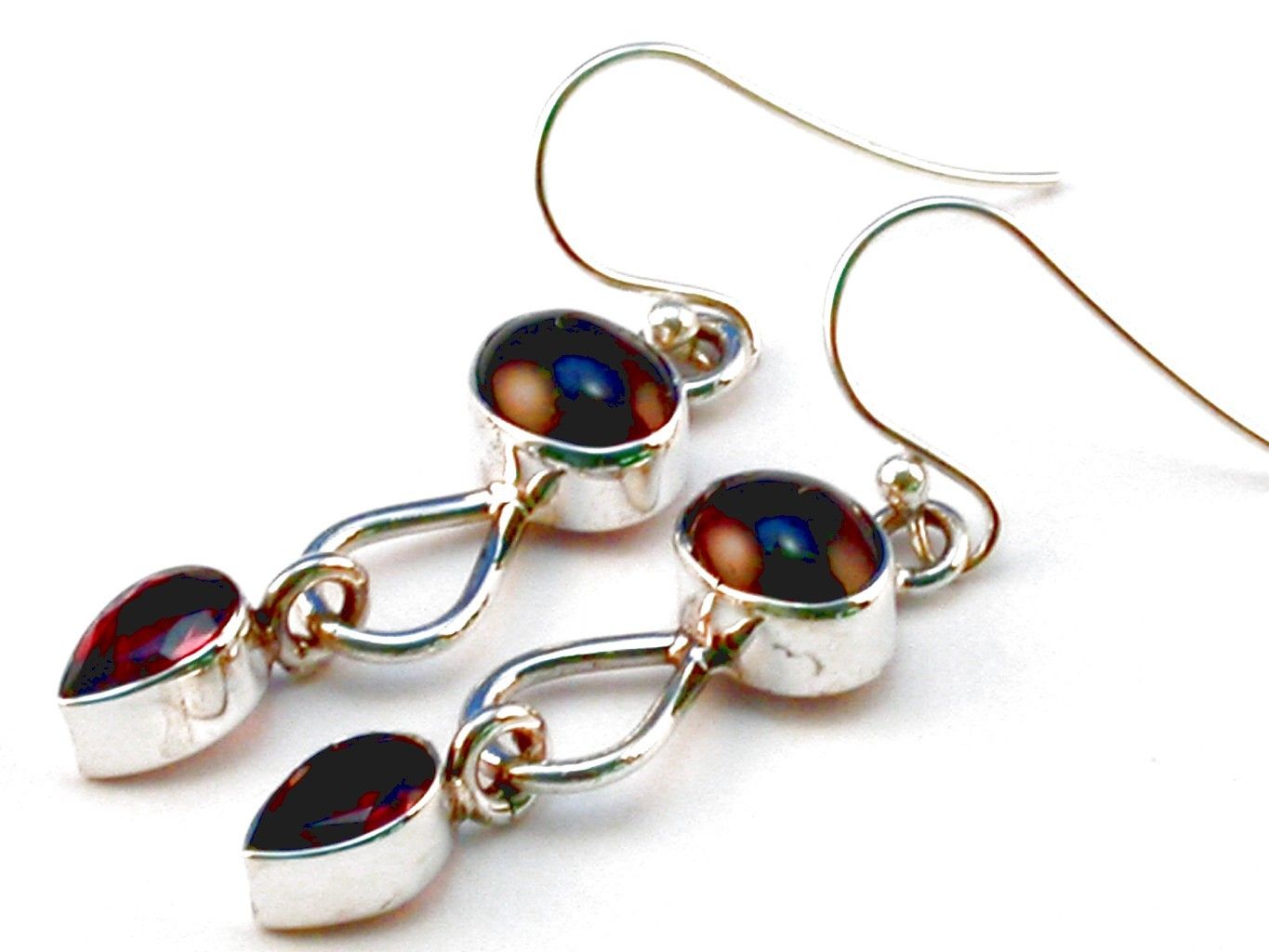 Garnet 925 Sterling Silver Earrings 1 3 4