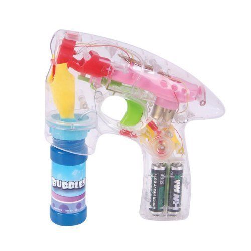  Blower Gun w Bright Flashing LED Lights gift Bubbles Child Fun Toy