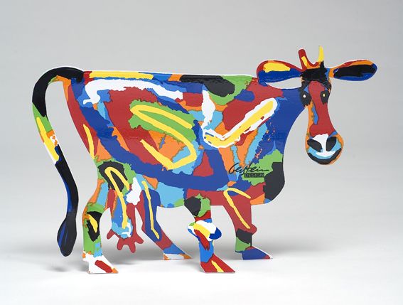 David Gerstein Art Margarita Cow Metal Modern Sculpture Original Art