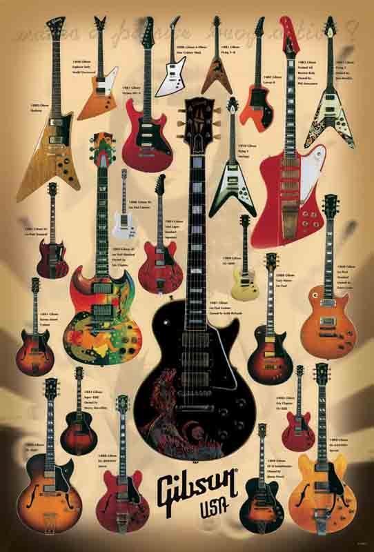 Gibson USA Guitars 1958 2005 Music Musical equipment Wall decor Poster