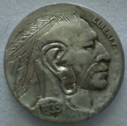 1935 RARE Hobo Nickel Indian Engraved by Gediminas Palsis