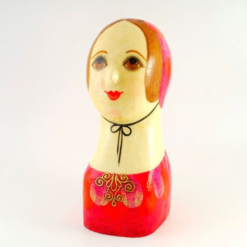 lovely gemma taccogna paper mache doll sculpture small damaged spot