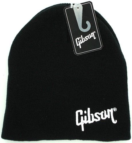 Gibson Guitar Beanie Ski Hat Black White Logo