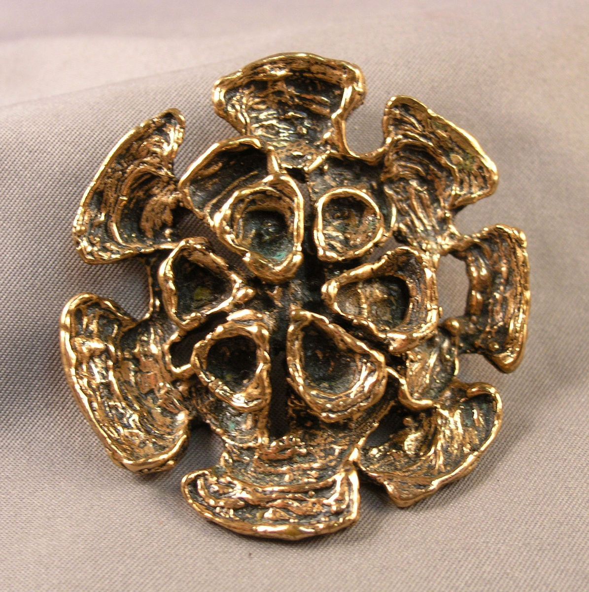 Vintage Else Berntsen Hughes Studio EB of Norway Mod Bronze Flower