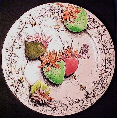 Vintage Gien France En Folie Desert Plate La Bordure Aux Eglantifies