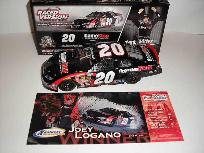 2008 JOEY LOGANO 1 24th NASCAR GAME STOP DIECAST 1st WIN CAR TOYOTA