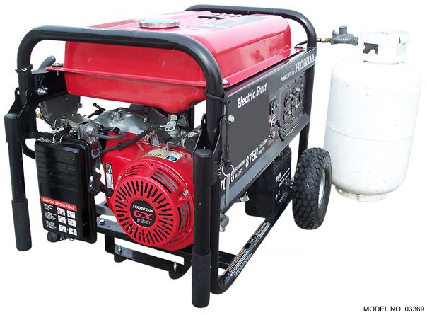 Triple Fuel Honda Powered Generator w Electric Start