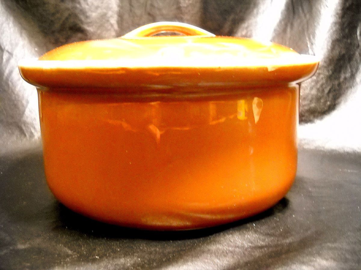 Vintage Ohio Pottery Casserole Bronze Lustre Royal Rochester Studios