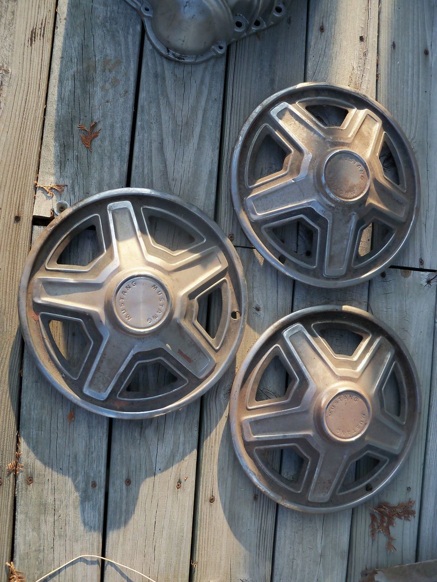 Three Original Ford 1969 Mustang Hubcaps