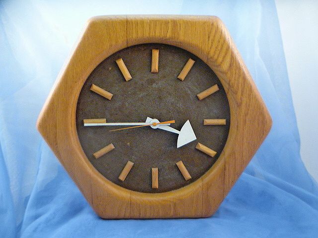 Vintage Howard Miller George Nelson Hexagon Clock Eames Era