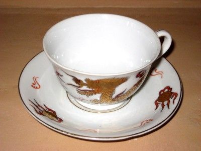 Porcelain Dragon Cup and Saucer Japan Fred Roberts Co