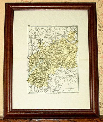 Gloucester County England Authentic Antique Map Genuine 117 Years Old