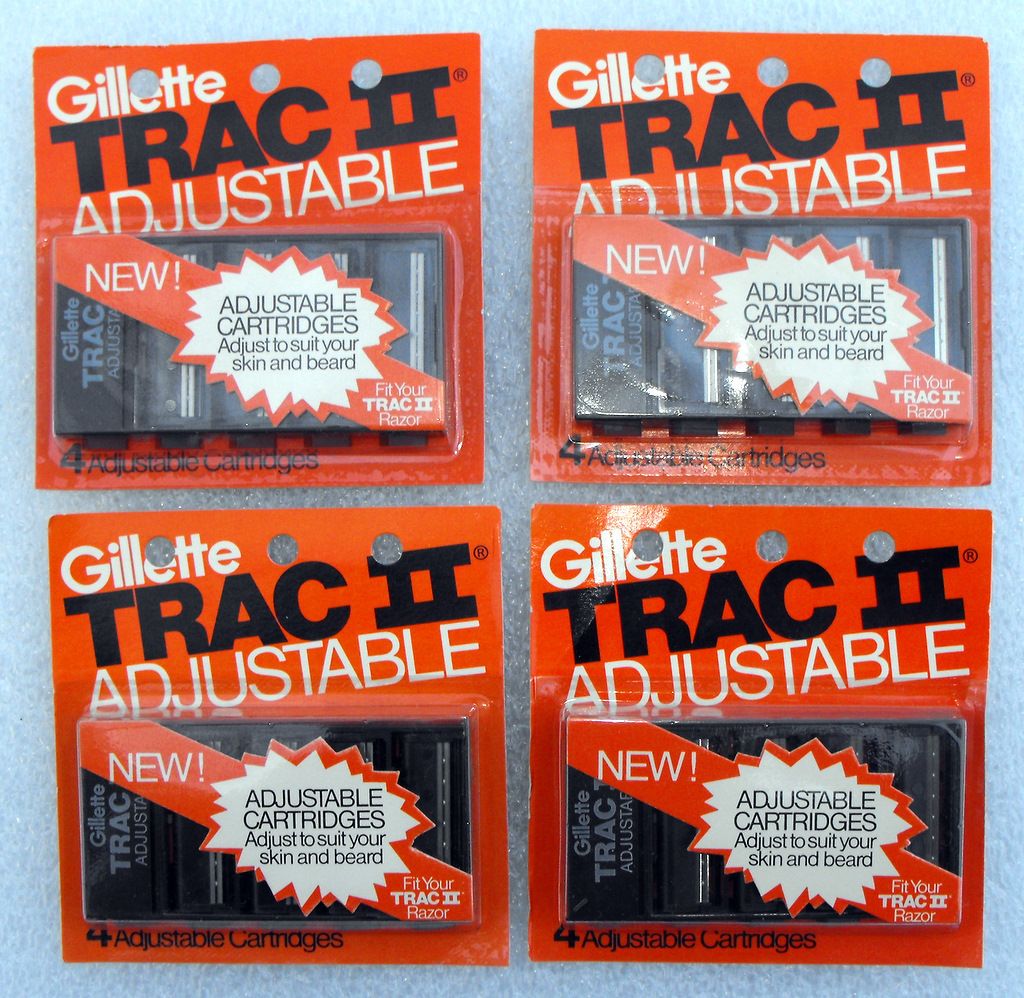  Gillette Trac II ADJUSTABLE Razor Blades, Cartridges, Refills, Trac 2