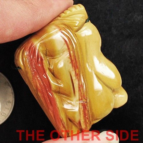 Natural Mookaite Jasper Carved Goddess Pendant Bead