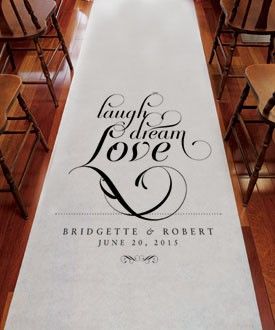 Laugh Dream Love Personalized Aisle Runner