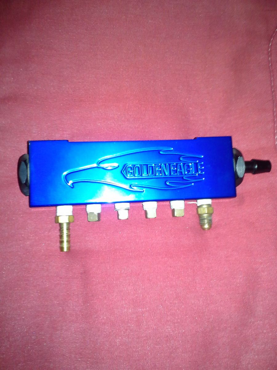 Golden Eagle Blue Vacuum Manifold w Brass Barb Fittings