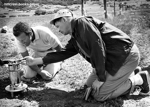 Gordon Cooper w Worden Gravity Meter NASA Proj Apollo