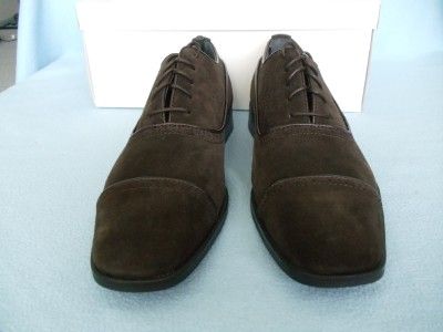 Mens Calvin Klein Glendon Suede Oxford Dress Shoes Dark Brown Size 9