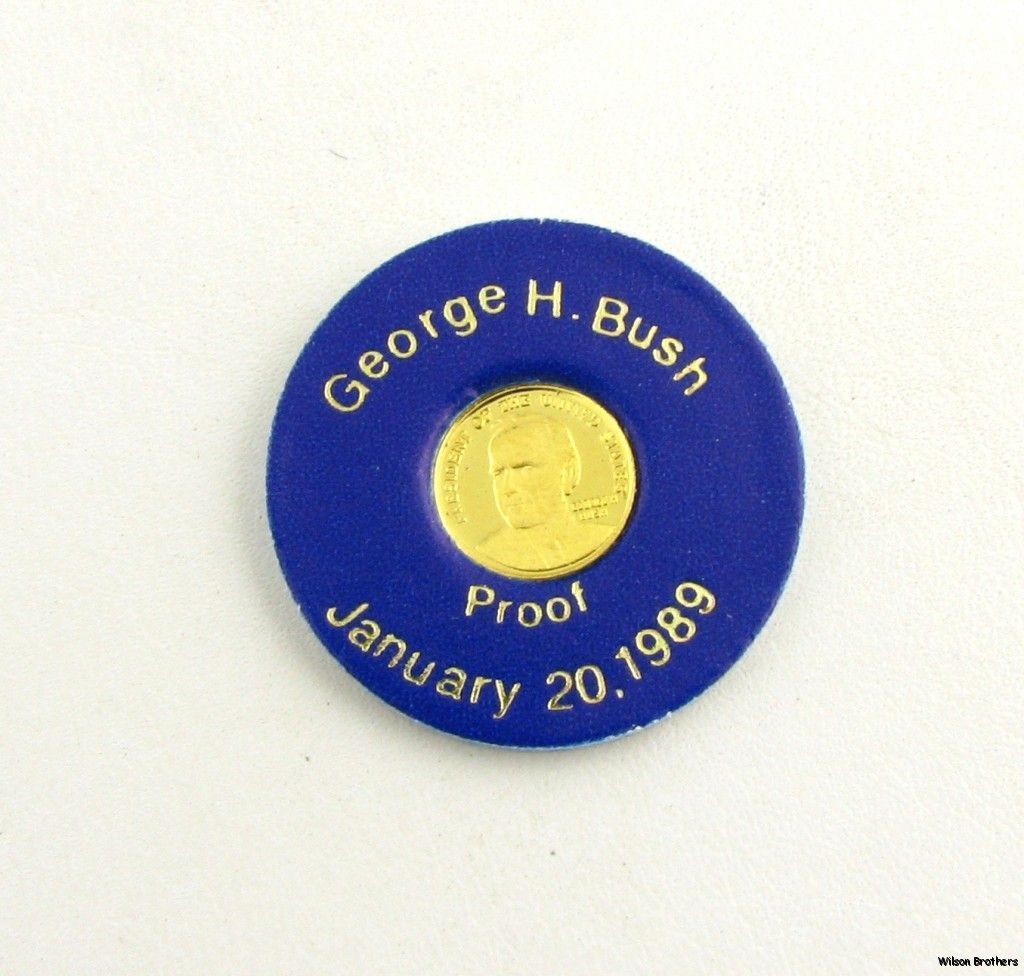 George H Bush Commemorative Coin 24k Gold Presidential Proof