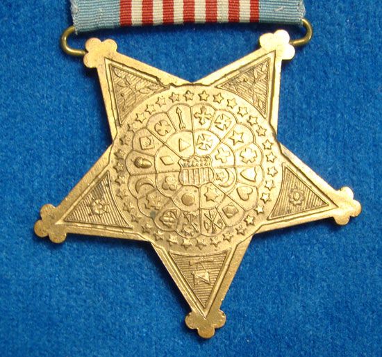 Beautifully Designed G.A.R. Membership Medal With Pin and Flag Ribbon