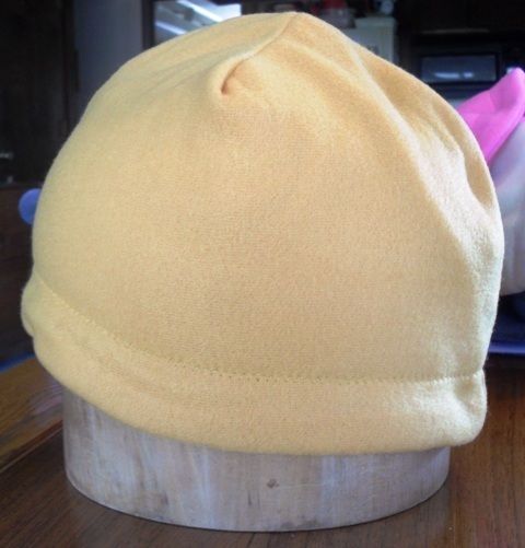 Double Layered Handmade Gold Color Fleece Chemo Cap Beanie Style Hat