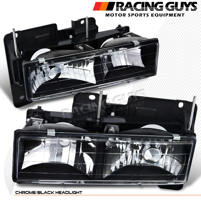 GMC Suburban C K C10 Black Head Light Lamps Assembly Left Right Tahoe