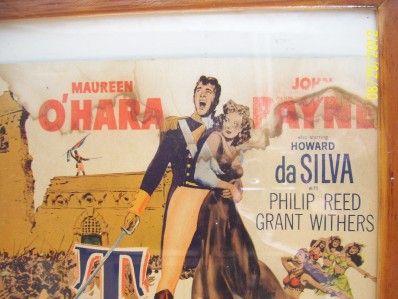 Original Movie Theater Tripoli Lithograph Maureen OHara John Payne