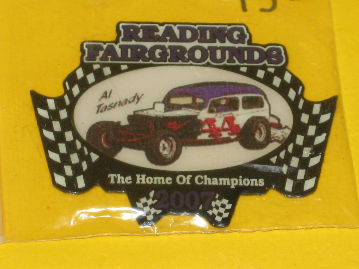 Reading Fairgrounds Dirt Track Speedway pin = AL TASNADY #44 pin = NEW