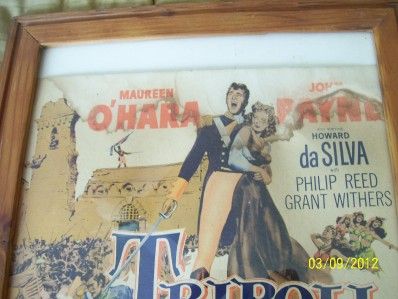 Original Movie Theater Tripoli Lithograph Maureen OHara John Payne