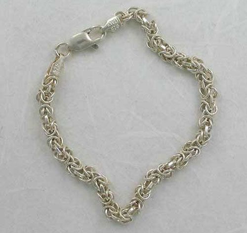 Sterling SILVER9 3 4 Byzantine Ankle Bracelet New