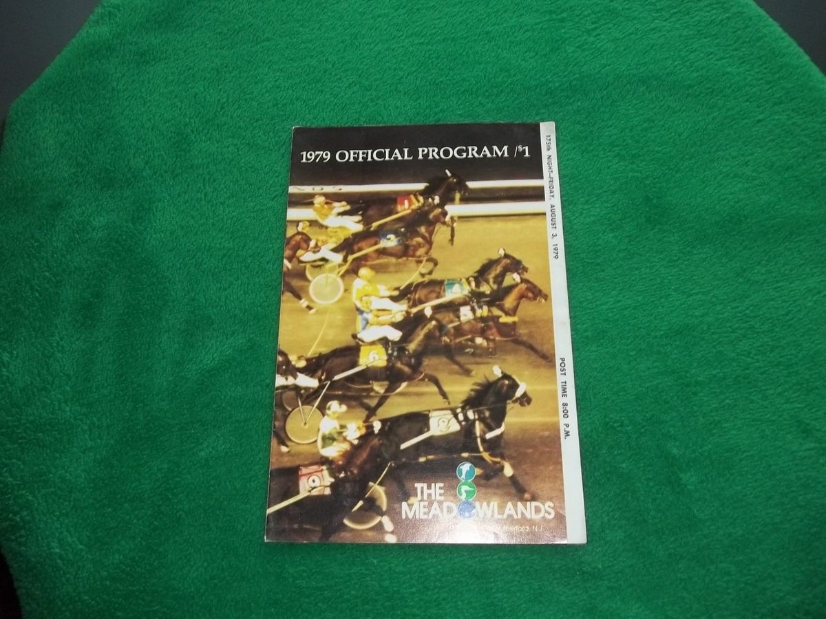 HARNESS HORSE RACING 1979 THE MEADOWLANDS PROGRAM CHIOLA HANOVER