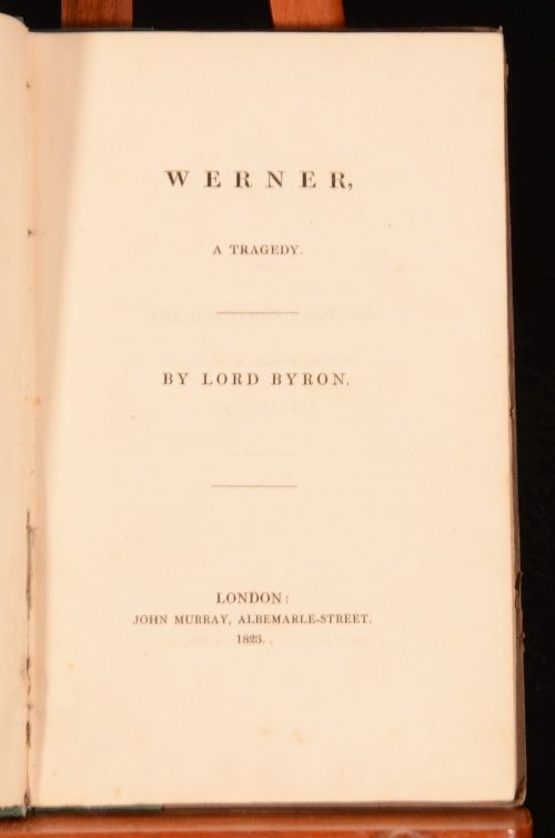 1823 Werner A Tragedy Lord Byron First Edition Romantic Poetry